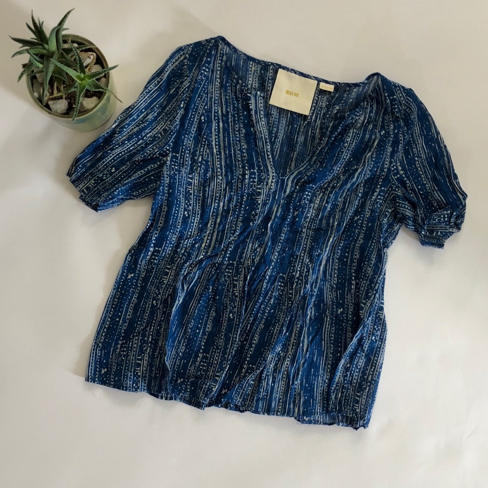 Anthropologie Maeve Blue Top | S